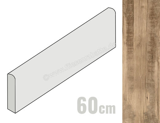  Ragno Woodmania Honey 6x60 cm Sockel Matt Eben Naturale R56G | 523843