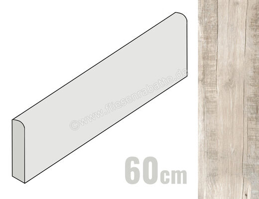 Ragno Woodmania Ivory 6x60 cm Sockel Matt Eben Naturale R56F | 523846