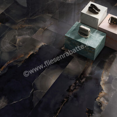  Emilceramica Tele Di Marmo Onyx Onyx Black 60x120 cm Bodenfliese / Wandfliese Glänzend Eben Full Lappato EKTM | 524266