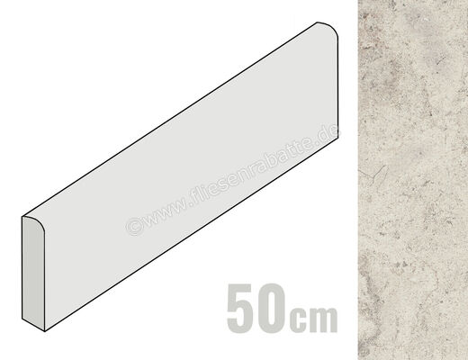  Monocibec Pietra Castello Miramare 8x50 cm Sockel Matt Strukturiert 125148 | 531116