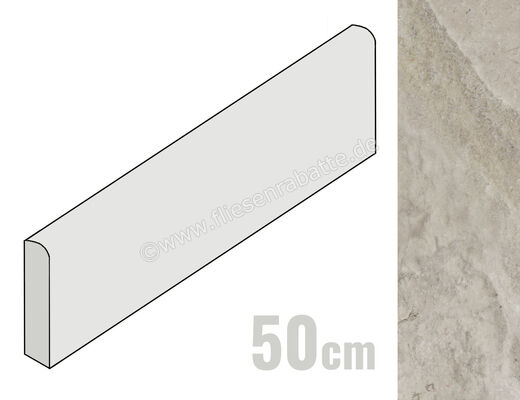  Monocibec Pietra Castello Torrechiara 8x50 cm Sockel Matt Strukturiert 125150 | 531119