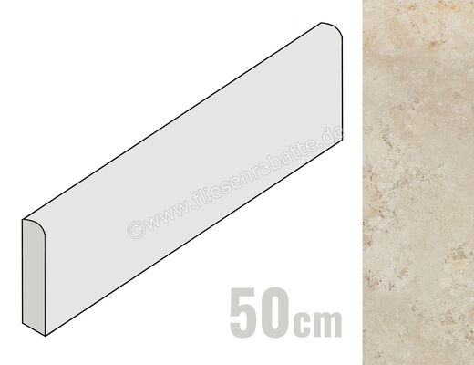  Monocibec Pietra Castello Burgos 8x50 cm Sockel Matt Strukturiert 125172 | 531125