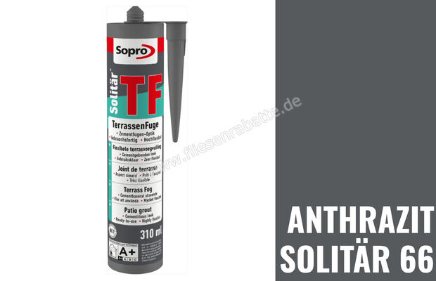  Sopro Bauchemie Solitär TF-STF Spezialfugenfüllstoff Terrassenfuge 310ml - Kartusche Anthrazit Solitär 66 6GG5620043 | 533286