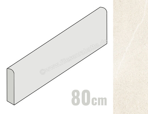  Del Conca Sensoria Puro 7x80 cm Sockel Matt Eben Naturale G0SO10R80 | 534045