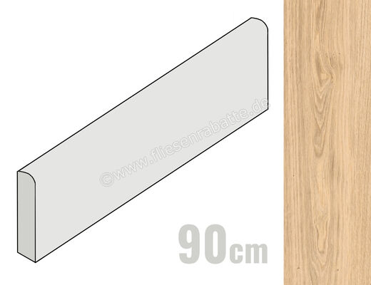  Del Conca Native Rovere Naturale 6.5x90 cm Sockel Matt Eben Naturale 13NI11R90 | 536703