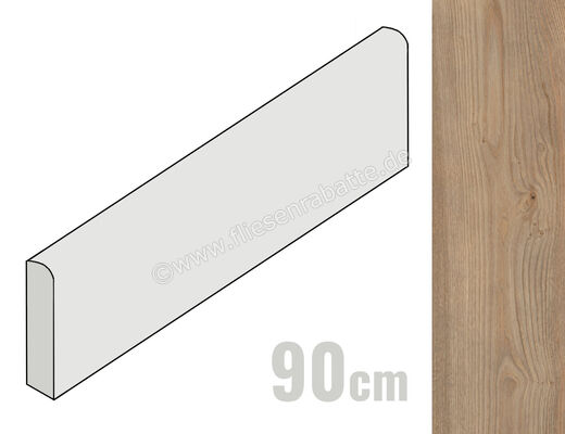  Del Conca Native Castagno 6.5x90 cm Sockel Matt Eben Naturale 13NI09R90 | 536709