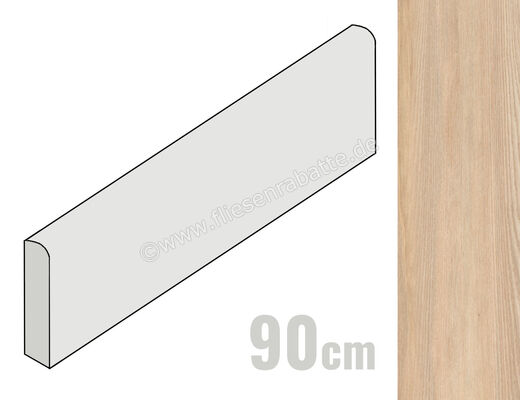  Del Conca Native Frassino 6.5x90 cm Sockel Matt Eben Naturale 13NI03R90 | 536715