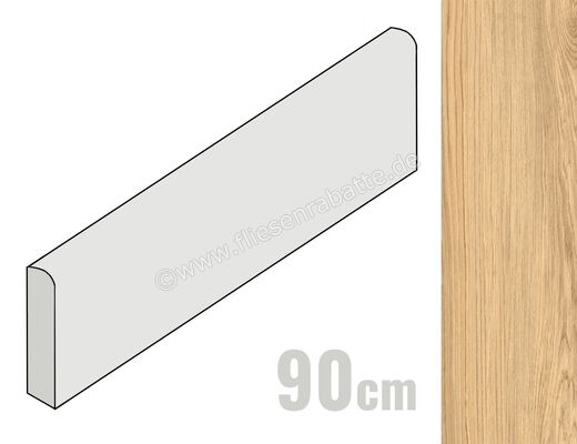  Del Conca Native Rovere Oliato 6.5x90 cm Sockel Matt Eben Naturale 13NI01R90 | 536721