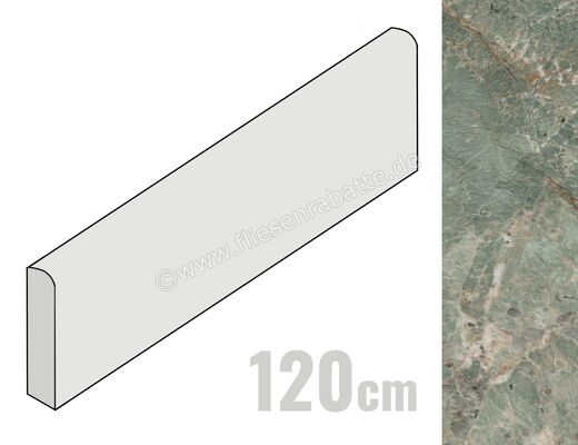  Del Conca Premiere Amazzonite 7x120 cm Sockel Glänzend Eben Shine G0PM03S12 | 536739