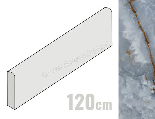  Del Conca Premiere Onice Azzurro 7x120 cm Sockel Matt Eben Naturale G0PM02R12 | 536748