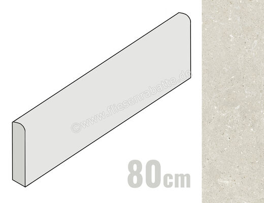  Del Conca Wild White 7x80 cm Sockel Matt Eben Naturale G0WD10R80 | 537303