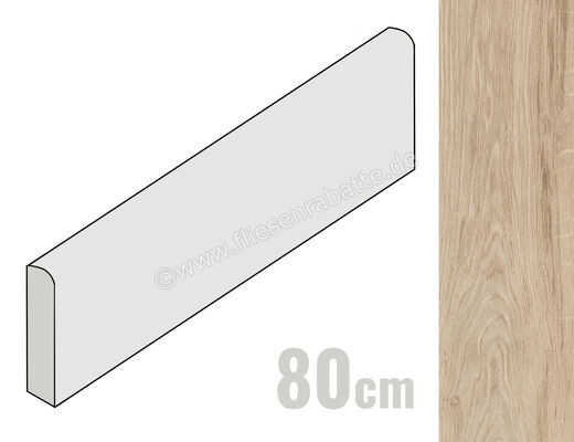  Del Conca Foreste d'Italia Beige 10x80 cm Sockel Matt Strukturiert Naturale 13FI01B80 | 537630