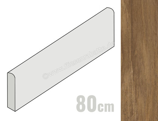  Del Conca Foreste d'Italia Noce 10x80 cm Sockel Matt Strukturiert Naturale 13FI09B80 | 537633