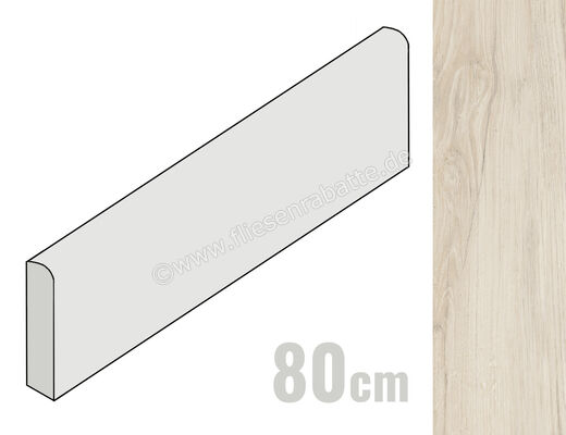  Del Conca Foreste d'Italia Bianco 10x80 cm Sockel Matt Strukturiert Naturale 13FI10B80 | 537636