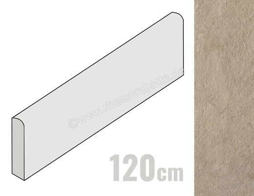  Del Conca Stone Edition Pietra Francese 7x120 cm Sockel Matt Strukturiert Naturale G0SE01R12 | 537729