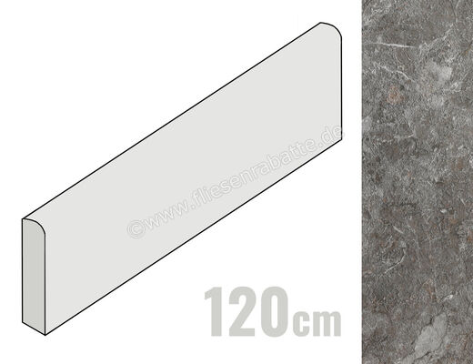  Del Conca Stone Edition Breccia Grey 7x120 cm Sockel Matt Strukturiert Naturale G0SE05R12 | 537735