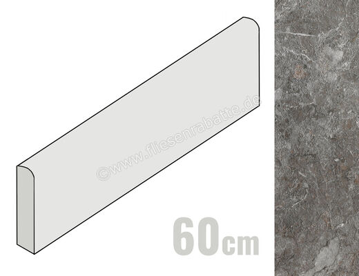  Del Conca Stone Edition Breccia Grey 7.5x60 cm Sockel Matt Strukturiert Naturale G0SE05R60 | 537738