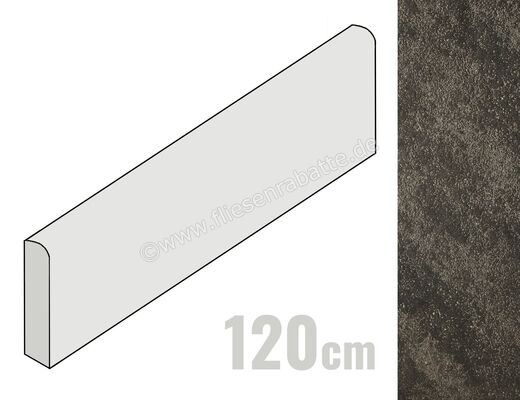  Del Conca Stone Edition Pietra Pece 7x120 cm Sockel Matt Strukturiert Naturale G0SE08R12 | 537741