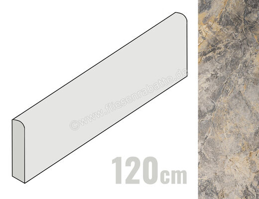  Del Conca Marble Edition Invisible Gray 7x120 cm Sockel Matt Strukturiert Naturale G0ME05R12 | 538398