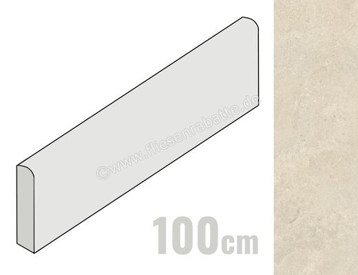  ceramicvision MyLimestone Beige 7x100 cm Sockel Matt Strukturiert Naturale CV1775 | 538897