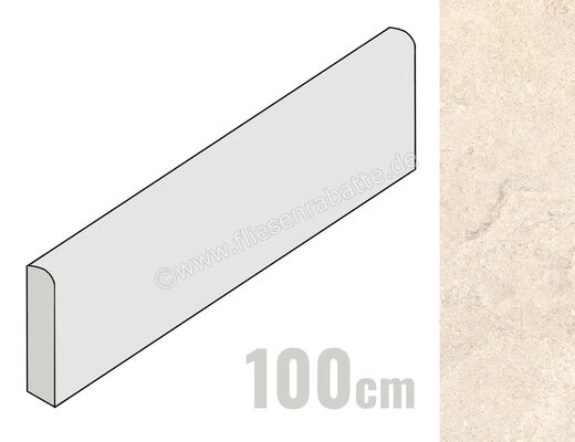  ceramicvision MyLimestone Avorio 7x100 cm Sockel Matt Strukturiert Naturale CV1751 | 538912