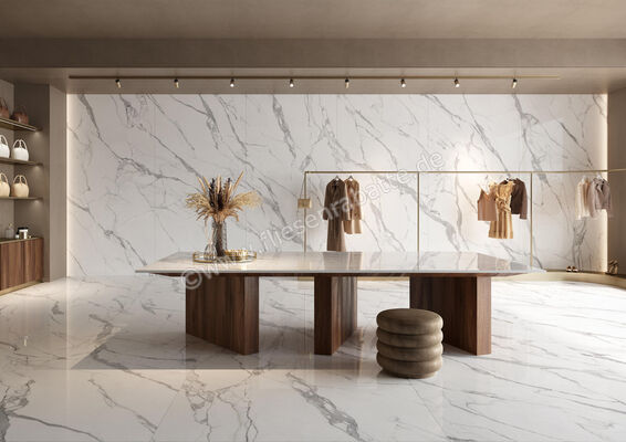  La Fabbrica Ava Statuario Reale Statuario Reale 60x120 cm Bodenfliese / Wandfliese Glänzend Eben Lappato 163107 | 539110