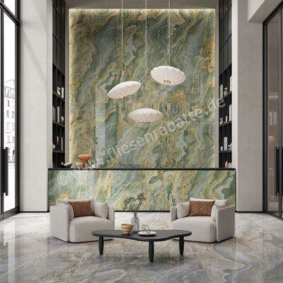  La Fabbrica Ava Onice Iride Argento 60x120 cm Bodenfliese / Wandfliese Glänzend Eben Lappato 173066 | 539155