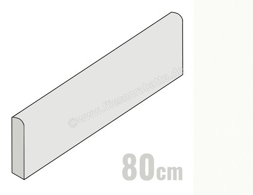 La Fabbrica Ava Absolute White 8x80 cm Sockel Matt Eben Naturale 097116 | 539803