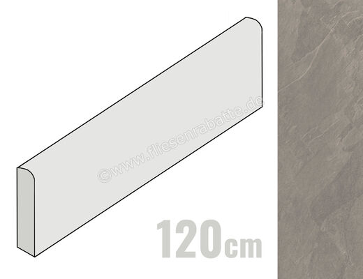  La Fabbrica Ava Ardesia Taupe 6.5x120 cm Sockel Matt Strukturiert Naturale 137102 | 541093