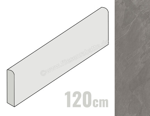  La Fabbrica Ava Ardesia Cenere 6.5x120 cm Sockel Matt Strukturiert Naturale 137103 | 541096