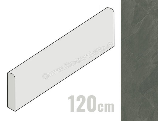  La Fabbrica Ava Ardesia Grigio 6.5x120 cm Sockel Matt Strukturiert Naturale 137104 | 541099