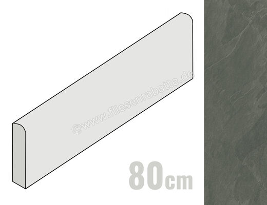  La Fabbrica Ava Ardesia Grigio 8x80 cm Sockel Matt Strukturiert Naturale 137114 | 541111