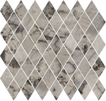  La Fabbrica Ava Gemstone Grey 31x31 cm Mosaik Rombo Glänzend Eben Lappato 179155 | 541150