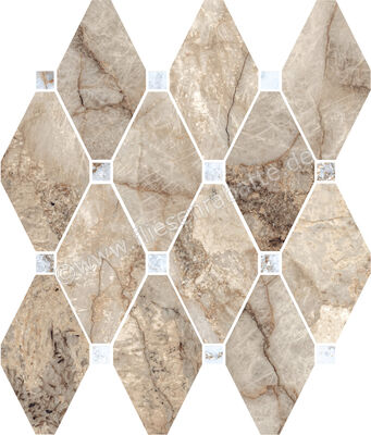  La Fabbrica Ava Gemstone Desert 30x28 cm Mosaik Octagone Glänzend Eben Lappato 179143 | 541165
