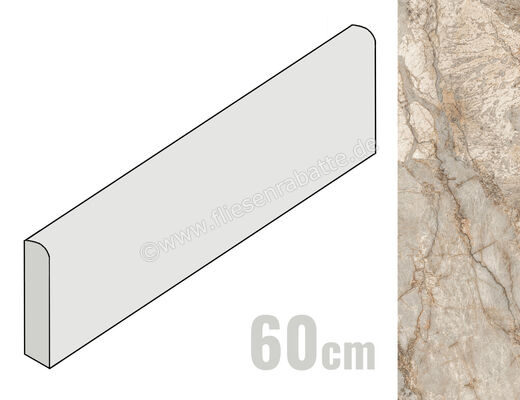  La Fabbrica Ava Gemstone Desert 7x60 cm Sockel Glänzend Eben Lappato 179183 | 541441