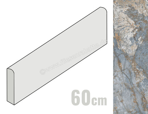  La Fabbrica Ava Gemstone Ocean 7x60 cm Sockel Glänzend Eben Lappato 179181 | 541447
