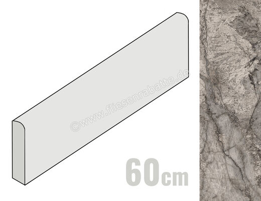  La Fabbrica Ava Gemstone Grey 7x60 cm Sockel Matt Eben Naturale 179175 | 541450