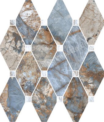  La Fabbrica Ava Gemstone Ocean 30x28 cm Mosaik Octagone Glänzend Eben Lappato 179141 | 541462
