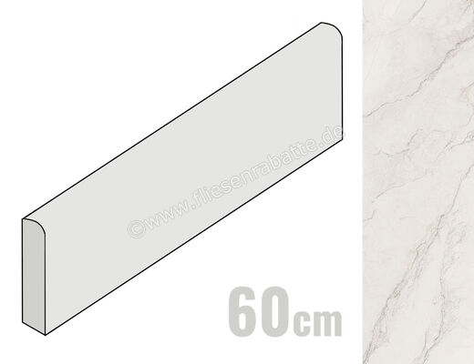  La Fabbrica Ava Bolgheri Stone White 7x60 cm Sockel Matt Eben Naturale 196031 | 542785