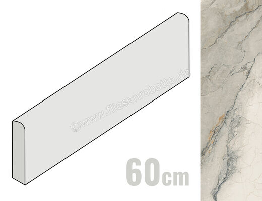  La Fabbrica Ava Bolgheri Stone Sage 7x60 cm Sockel Glänzend Eben Lappato 196123 | 542803