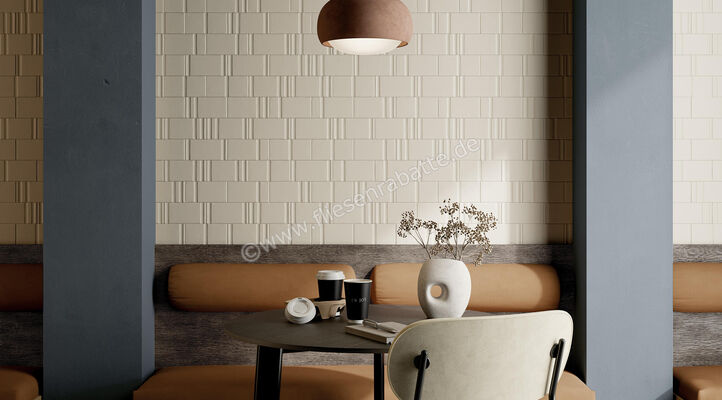  La Fabbrica Ava Grooves Bone 7.5x15 cm Wandfliese Decor Mix Matt Strukturiert Matte 206012 | 542899