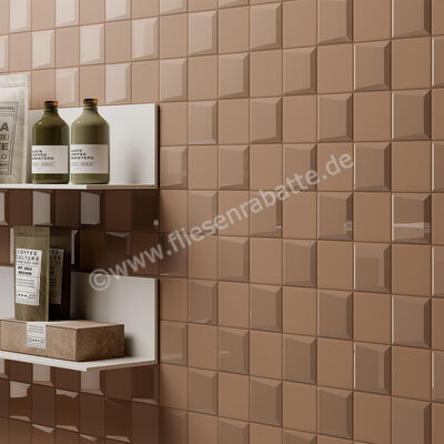  La Fabbrica Ava UP Avana 10x10 cm Wandfliese Glänzend Eben Glossy 192015 | 543220