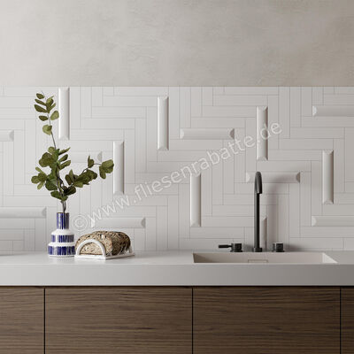  La Fabbrica Ava UP White 5x25 cm Wandfliese Glänzend Eben Glossy 192071 | 543229