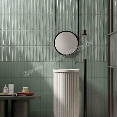  La Fabbrica Ava UP Green 5x25 cm Wandfliese Lingotto Glänzend Eben Glossy 192096 | 543250
