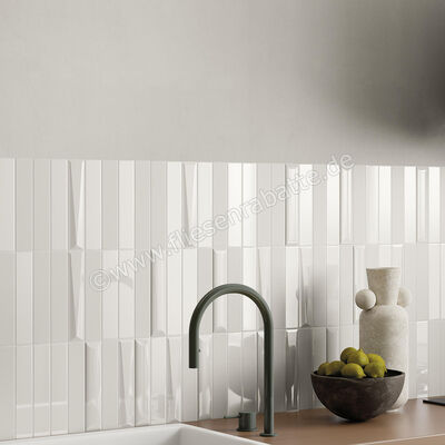  La Fabbrica Ava UP White 5x25 cm Wandfliese Cuscino Glänzend Eben Glossy 192111 | 543259