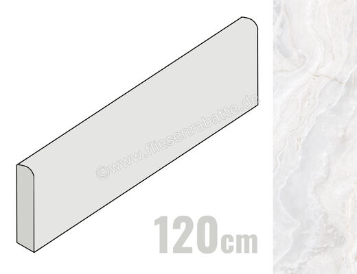  La Fabbrica Ava Onice Iride Avorio 6.5x120 cm Sockel Glänzend Eben Lappato 173111 | 543322