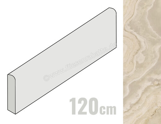  La Fabbrica Ava Onice Iride Ambra 6.5x120 cm Sockel Glänzend Eben Lappato 173114 | 543331
