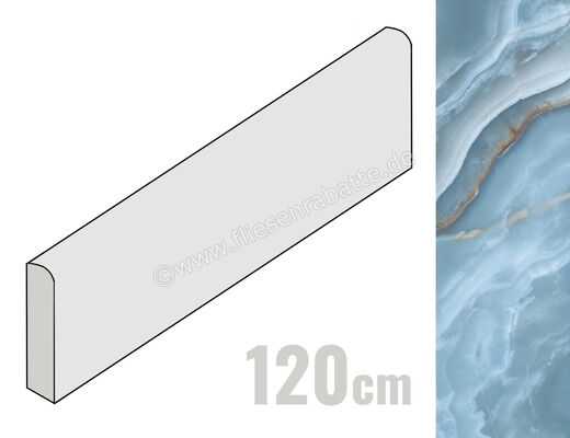  La Fabbrica Ava Onice Iride Cobalto 6.5x120 cm Sockel Glänzend Eben Lappato 173115 | 543334