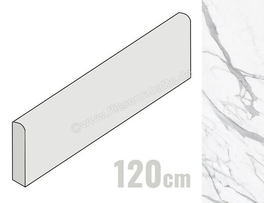  La Fabbrica Ava Statuario Reale Statuario Reale 6.5x120 cm Sockel Matt Eben Naturale 163214 | 543523