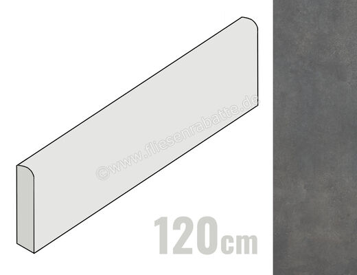  La Fabbrica Ava Skyline Antracite 6.5x120 cm Sockel Matt Eben Naturale 082212 | 544033